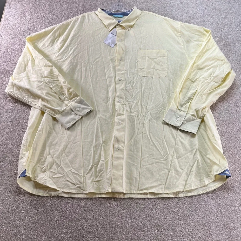 Tommy Bahama Button Down Mens 3XL Yellow Long Sleeve Oxford Shirt‎ NWT